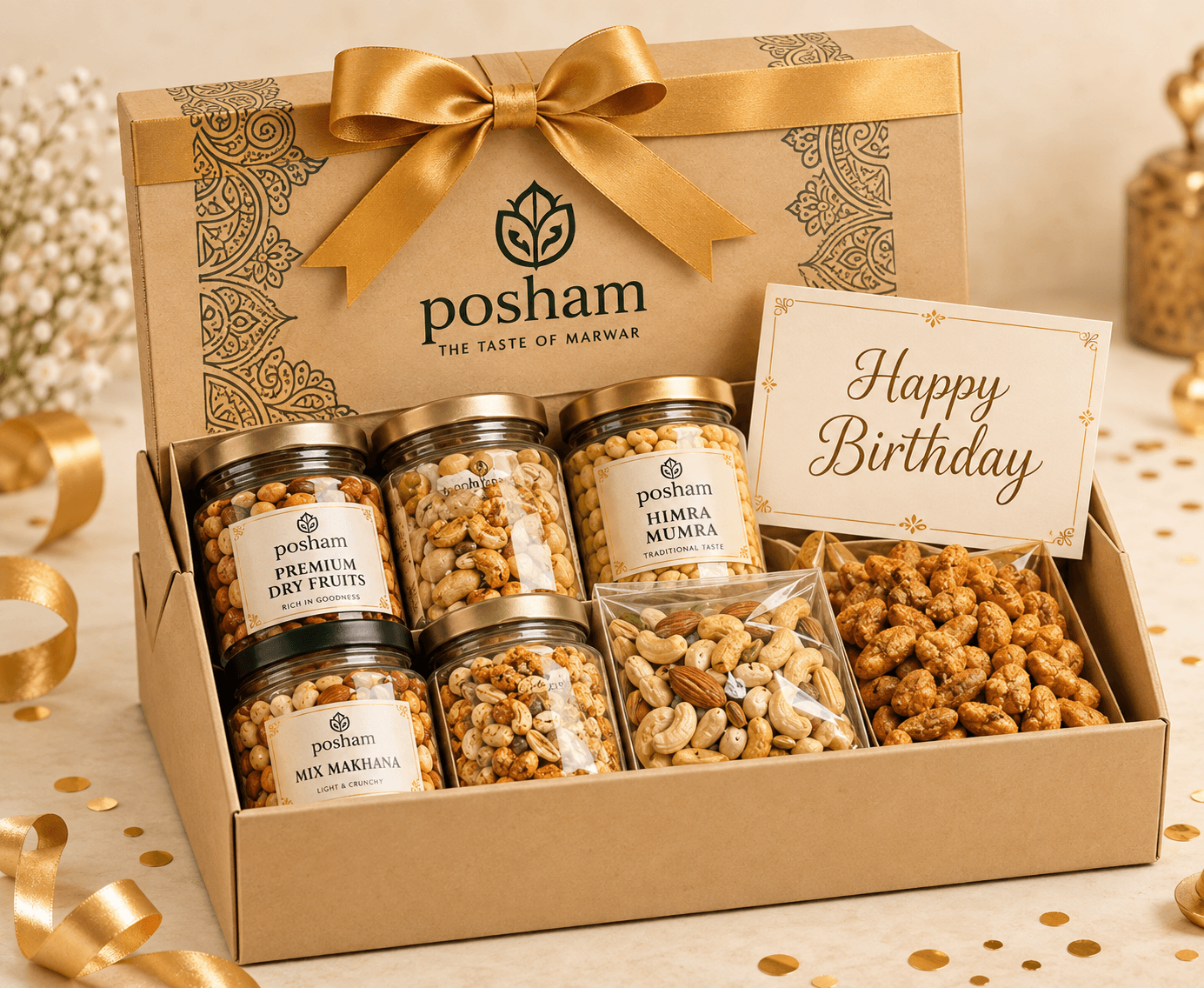 Posham Birthday Party Hampers - luxury festive gift box